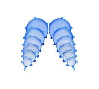 Lot 12 couvercles micro-onde bleus extensibles en silicone - 6 tailles HobbyTech G