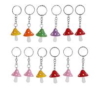 Lot 12 Porte clé Anneau en Plastique Clef Bijou Mode Pendentif Champignons