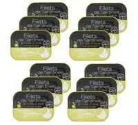 Lot 12x Filets de sardines à l'huile d'olive vierge extra - Conserve 100g