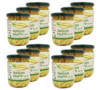 Lot 12x Haricots beurre très fins - Bocal 400g