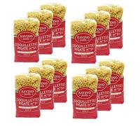 Lot 12x Pâtes Coquillettes Rigate n°51 - Savino Pasta - paquet 500g