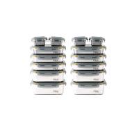 Lot 14 boites batch cooking : 3 tailles, micro-ondes, inox - pika