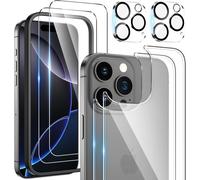 Lot 2+2+2 Verres Trempés Pour Iphone 16 Pro Max 6,9"" ¿ Protections Avant+Arrière + 2 Protecteurs Caméra 9h Hd Anti-Traces, Tactile Sensible, Pose Facile, Couverture Totale