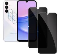 Lot 2+2 Verre Trempé Vie Privée Pour Samsung Galaxy A15 - Protection Écran 9h Anti-Espion, Anti-Rayures, Revêtement Oléophobe Hd, Haute Sensibilité, Protège-Lentilles Compatible Coque
