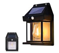 Lot 2 appliques solaires rétro, 17x12 cm, détecteur, 3 modes, abs