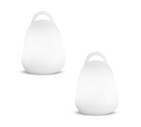 Lot de 2 Baladeuses sans fil waterproof et flottante LED blanc/multicolore dimmable LIBERTY C25 H24cm avec télécommande et socle à induction