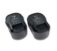 Lot 2 Batteries Ni-MH vhbw 3000mAh (14.4V) pour Outils AEG BSB 14 STX-R. Remplace: AEG 4935413106, 4935416790, B1414G, B1415R.