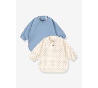 Lot 2 bavoirs avec manches bleu 18/36M(81/97)