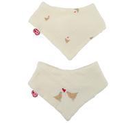 Lot 2 bavoirs bandanas love beige TU