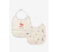 Lot 2 bavoirs bébé plastifiés bord de mer TU