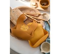 Lot 2 bavoirs en silicone marron TU