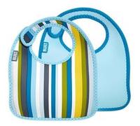 Lot 2 Bavoirs pour Bébé Série Mess Mate en Néoprène Imperméable Built Bleu Bleu G