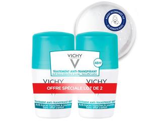 LOT*2 Bille Anti-Transpirant 48H, Anti-Traces, Sans Effet Carton Rouleau 2x50 ml