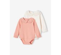 Lot 2 bodies tee-shirt bébé en coton bio rose 3M(60CM)