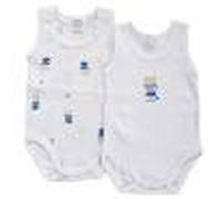 Lot 2 Body Bébé Sans Manches Ours Bleu Clair - 0 Mois