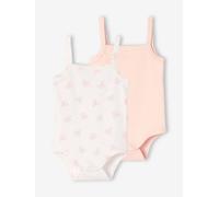 Lot 2 body bretelles bébé fille écru 6M(67CM)