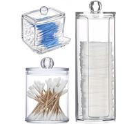 Lot 2 Boîtes Coton Tige + 1 Rangement Transparent PET Vendos85