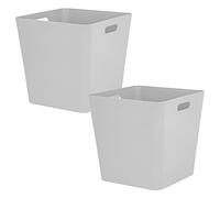 Lot 2 boîtes de rangement 30cm haut Gris 30x30cm Panier Étagère murale