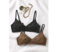 Lot 2 brassières allaitement noir + léopard S
