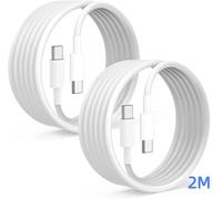 Lot-2 Câble USB-C Charge Rapide 65W pour Xiaomi 14T/14T Pro, 14 Ultra, Xiaomi 13 Pro, 13T Pro, 12/12X/12T - 2M Blanc - E.F.Connection