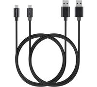 Lot 2 cables pour Plantronics BackBeat 500/505/Fit 3100/Fit6100/Go 600/Go 605/Go 810/Pro/Pro2 - Cable micro usb Noir 1 Mètre Phonillico