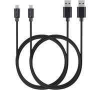 Lot 2 cables pour Tribit MaxSound Plus/StormBox/XSound Go - Cable micro usb Noir 1 Mètre Phonillico