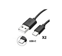 Lot 2 Cables USB-C Chargeur Noir pour Huawei HONOR 8 - Cable Type USB-C Port USB Data Chargeur Synchronisation Transfert Donnees Mesure 1 Metre