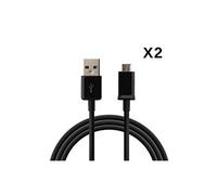 Lot 2 Cables USB Chargeur Noir pour Huawei HONOR 5C - Cable Universel Port Micro USB Data Chargeur Synchronisation Transfert Donnees Mesure 1 Metre