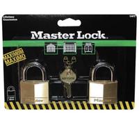 Master Lock 140EURT Lot de 2 Cadenas à Clé en Laiton, Doré, 6 x 4 x 1,3 cm
