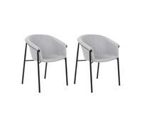 Lot 2 Chaises de Salle à Manger Design Moderne en Tissu Rembourré Gris Ames