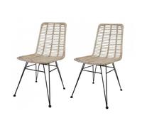 LOT 2 Chaises en rotin naturel - KANDY Meubletmoi