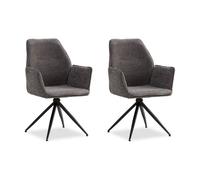 Lot 2 chaises oeuf modernes chenille gris