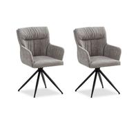 Lot 2 chaises oeuf modernes lin gris