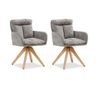 Lot 2 chaises oeuf modernes lin gris
