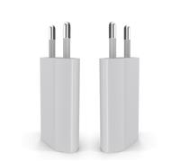 Lot 2 Chargeur USB Secteur 5W Prise Murale Universelle 1A Compatible iOS Android Adaptateur Compact Téléphone Tablette Maison Bureau Blanc - Magnet