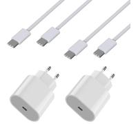 Lot 2 Chargeurs Rapide 20W + 2 Cables USB-C USB-C 1 mètre pour iPhone 17/17 AIR/17 PRO/17 PRO MAX/17e/16e Phonillico®