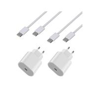 Lot 2 Chargeurs Rapide 20W + 2 Cables USB-C USB-C 1 mètre pour iPhone 17/17 AIR/17 PRO/17 PRO MAX/17e/16e Phonillico®
