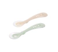Lot 2 Cuillères 2ème Âge Silicone Avec Boite De Transport Naturel TU