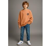 Lot 2 de sweats garçon unis col rond caramel 10A