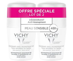 LOT*2 Déodorant Anti-Transpirant 48H - Roll-On Peau Sensible 2 x 50 ml Rouleau 100