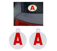 Lot 2 Disque A Jeune conducteur - réfléchissant à Ventouse - Fabriqué en France - visibilité Jour/Nuit - sécurité routière - Sécurité renforcée visibilité de Jour comme de Nuit.