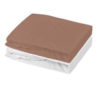 Lot 2 drap housse - P'TIT DODO - Jersey - 70 x 140 cm - Blanc / Brun