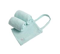 Lot 2 draps housse pour lit évolutif bébé en coton - galopin bleu ciel 70X140