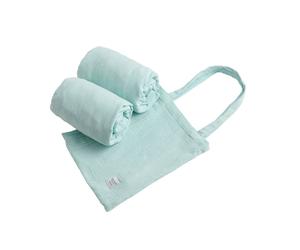 Lot 2 Draps Housse Pour Lit Évolutif Bébé En Coton - Galopin Bleu Ciel 70X140