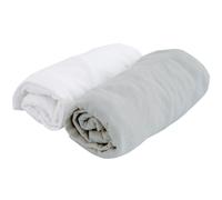 Lot 2 draps housses jersey blanc et perle (70 x 140 cm)