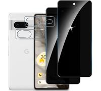 Lot 2 Écrans Vie Privée + 2 Protections Lentille Pour Google Pixel 7, Verre Trempé 9h Anti-Espion, Anti-Rayures, Oléophobe, Compatible Coque Et Déverrouillage Facial