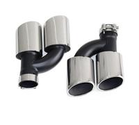Lot 2 Embouts D'échappement Arrière Acier Inoxydable À Double Sortie Voiture Modèles Pour A4 A5 A6 A7 Jusqu'à S4, S5, S6, S7 Embout Silencieux 60 Mm Tuyau D'échappement Voiture(Argent)