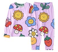 Lot 2 Ensembles de Pyjama Fille Ensemble Manches Longues et Ado Haut Pantalons VêTements Maison Idée Cadeau pour Jeunes Filles