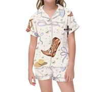 Lot 2 Ensembles de Pyjama Fille Ensemble Manches Longues Simple Doux Surpyjama Haut Pantalons Pièces Bien serré Coupe troite Coffret Nuit d'hiver pour Enfants Filles et GarçOns