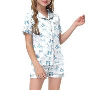 Lot 2 Ensembles de Pyjama Fille et Ado Ensemble Manches Longues Mignon Costume Vêtement Nuit Enfant en Bas Ge Deux PièCes Coffret d'hiver pour Enfants ou